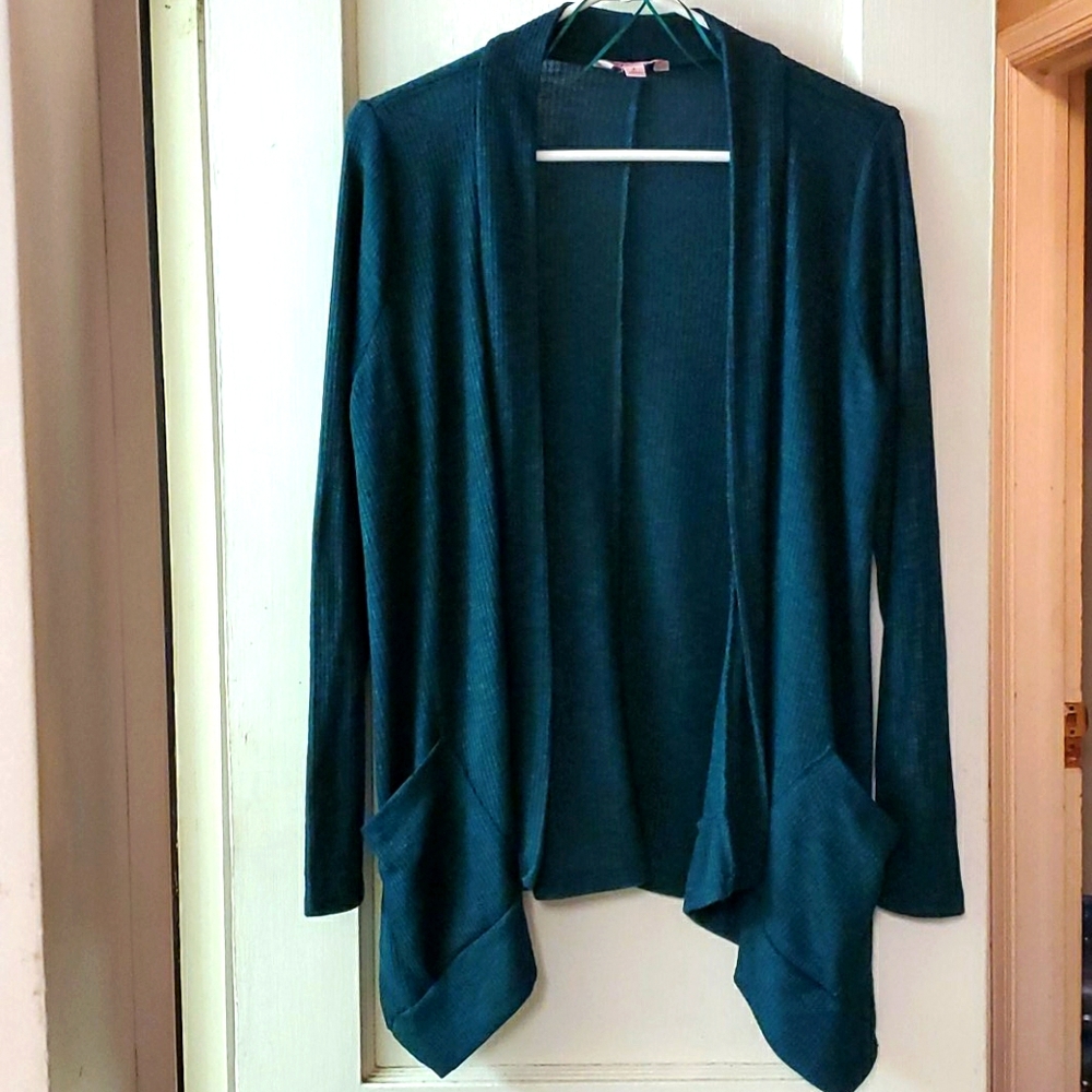 Women's Candies Cardigan in Dark Green Size Large